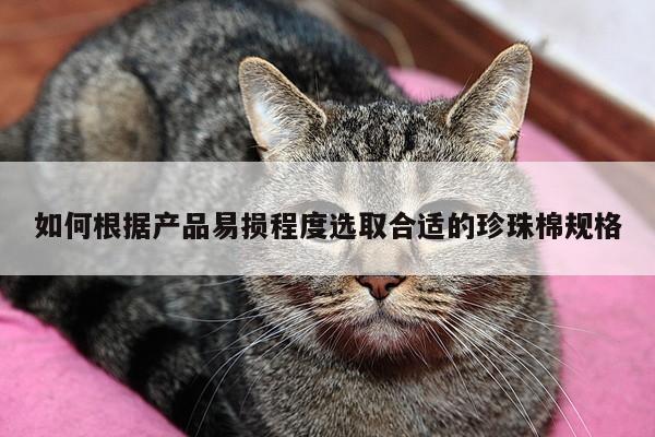 如何根据产品易损程度选取合适的珍珠棉规格